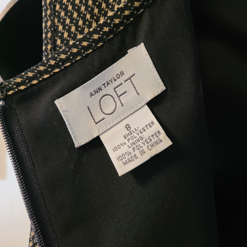 Ann Taylor -  Loft - Ladies Sleeveless Dress - Size 8 - Black/Tan